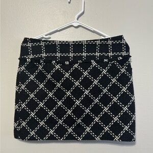 Forenza Black and White Checkered Mini Skirt
